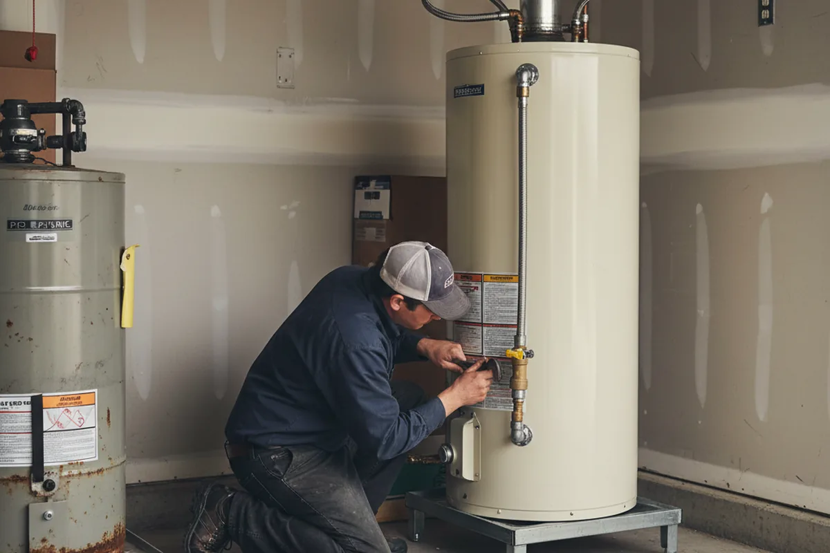 Water heater and shutoff valve replacement in Oswego